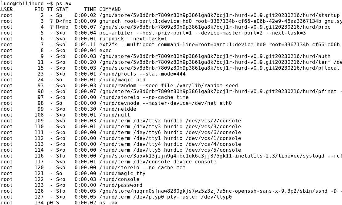 NetDDE and Rumpdisk userland processes in a Childhurd